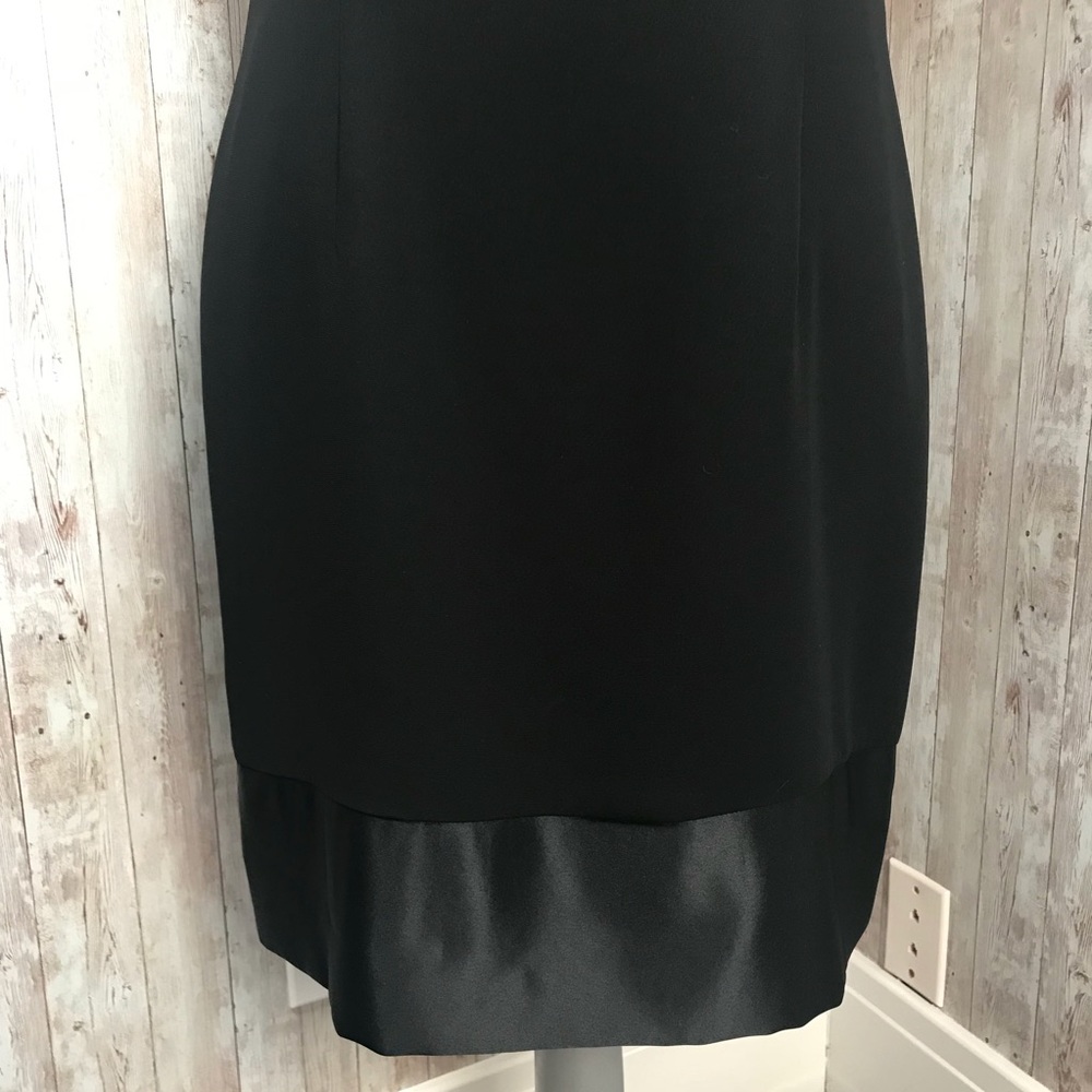 Amanda Smith satin trim black sheath sz 14 - Picture 3 of 8